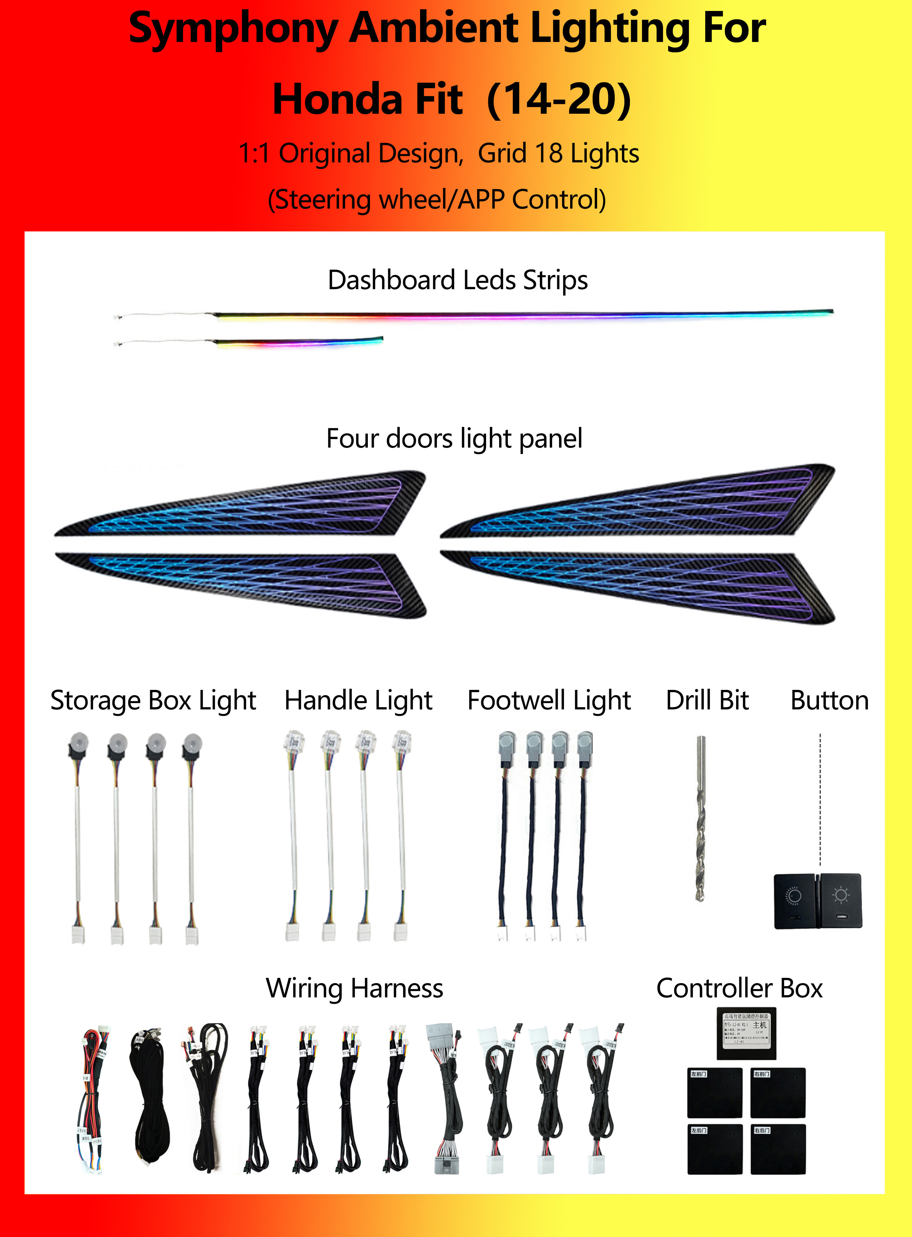 Honda Fit Grid Symphony 18 lumières