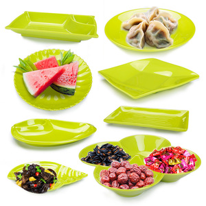 Plato de Melamina para Aperitivos, Forma Irregular, Verde, Duradero, para Servir Alimentos, para Fiestas - Product Image 5
