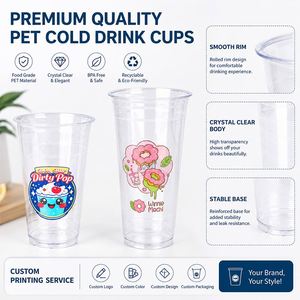 Gobelets jetables en plastique PET transparents de 18 oz, imprimés sur mesure, pour boissons froides, impression numérique, pour bubble tea, jus, emballage à emporter pour les magasins - Product Image 3