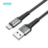 BWOO câble de chargeur en alliage d'aluminium Nylon tressé universel Type C charge rapide câble de données USB C pour téléphone intelligent