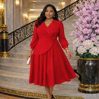 Robe professionnelle grande taille unie, style élégant, pour le commerce international