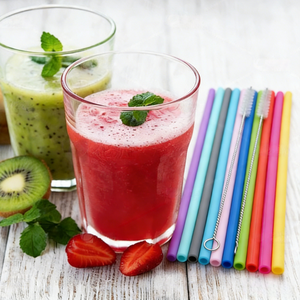 قش شرب مرن من السيليكون قابل لإعادة الاستخدام وخالٍ من مادة BPA للزجاجات الكبيرة والأكواب الطويلة والقدور وإكسسوارات البار - Product Image 3