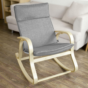 <span class=keywords><strong>เก้าอี้</strong></span>โยกผ้าลินินสไตล์นอร์ดิกพร้อมโครงไม้โค้ง - <span class=keywords><strong>เก้าอี้</strong></span>พักผ่อนปรับเอนได้สำหรับห้องนั่งเล่น/ห้อง<span class=keywords><strong>นอน</strong></span> - Product Image 1