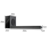 Barra de Sonido Bluetooth 2.1 Canales Premium para Cine en Casa y Sistema Multimedia de TV con Subwoofer, Salida de Audio de Alta Calidad