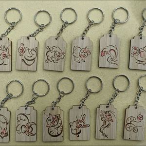 Gifts Handmade Keychain Wooden Key Tag with Ring Key Chain - Product Image 4