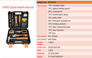 <span class=keywords><strong>Moins</strong></span> <span class=keywords><strong>cher</strong></span> 15 pièces horloge lot ensembles d'outils maison trousse à outils pour la nécessité quotidienne ensemble d'outils de base - Product Image 5