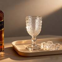 Verre à boisson vintage 2026 de 65 ml, gobelet à long pied, verre à shot, verre à vin et à eau personnalisé en cristal vertical pour hôtels et restaurants