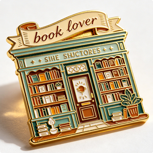 Pin de solapa de metal esmaltado para amantes de los libros, insignia de biblioteca y librería, de una sola cara, accesorio de moda, regalo, recuerdo - Product Image 6