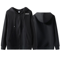 Sweat-shirts à capuche zippés personnalisés en molleton bouclette 300 GSM pour hommes, coupe oversize à épaules tombantes, unisexe, style streetwear