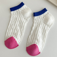 5 paires/lot chaussettes femmes été Transparent court bas Tube Cool chaussettes ensemble mignon impression cheville pied couverture mode nouveau Kawaii