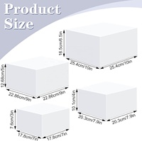 Riser acrylique blanc pour présentoir Cube Box Présentoir à dessert avec fond creux 4 tailles différentes pour décor de fête de mariage