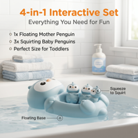 Ensemble de jouets de bain pour bébé en silicone, jouets de bain pour enfants, jouets de salle de bain, jouet aquatique flottant scellé Koala parent-enfant