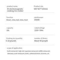 Cuisinière à riz électrique de qualité commerciale, chauffage IH 3D, grande capacité pour restaurant