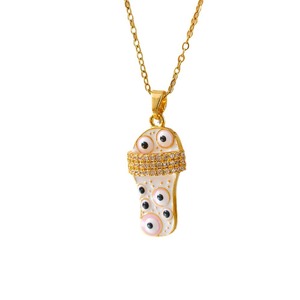 2025 טרנדי קריסטל טרנדי נעלי עיניים רשע שרשרת תליון 18 קארט מצופה זהב - Product Image 5