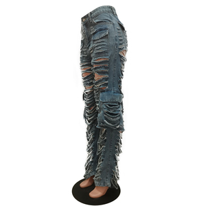 Sexy New <strong>Women's</strong> Ripped Open Wide <strong>Stretch</strong> <strong>Jeans</strong> Pants for <strong>Women</strong> - Product Image 5
