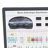 Banco de entrenamiento metálico para sistemas de inyección de combustible de gasolina automotriz, con ECU, encendido eléctrico DIS y diagnóstico EOBD, para uso profesional.
