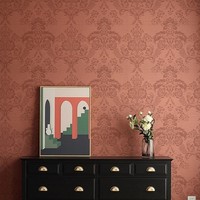 Papier peint rétro à texture ciment doré, tissu imperméable et lavable, adapté aux hôtels et villas en gros