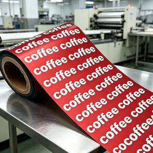 Film d'emballage laminé personnalisé de qualité alimentaire PE, rouleau de film plastique thermoscellable pour l'emballage automatique de sachets de poudre de café - Product Image 2