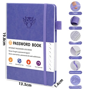 Libreta de direcciones transfronteriza de 32K con contraseña en inglés, diseño de búho, cubierta de cuero sintético, encuadernación con alambre, regalo personalizable de alto valor - Product Image 5