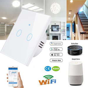 Tuya Smart Wandschakelaar WiFi Touch Gehard Glas Paneel 1/<span class=keywords><strong>2</strong></span>/<span class=keywords><strong>3</strong></span>/4-voudig Smartlife Afstandsbediening Ondersteuning Alice Google Home Alexa - Product Image 2