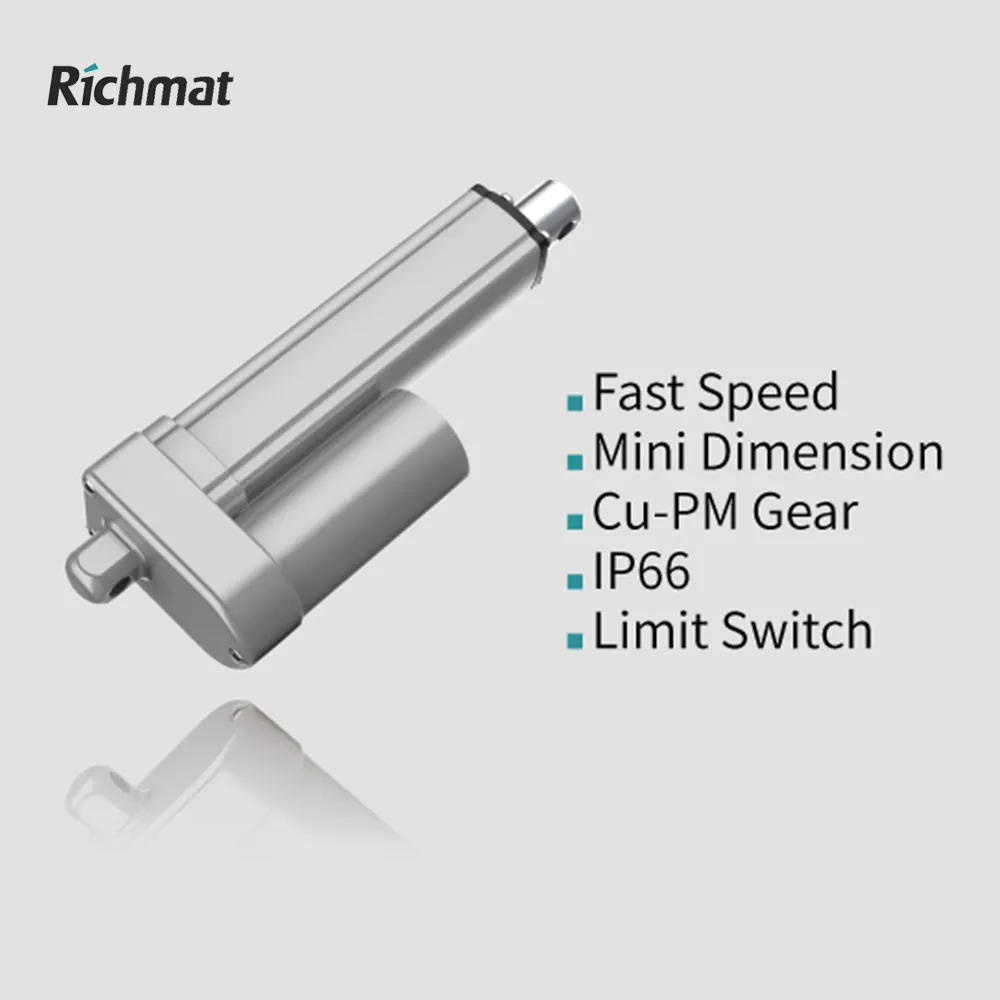 RIchmat 12V 24v IP66 निविड़ अंधकार बिजली ट्यूबलर घूमकर में सहमत रैखिक actuator