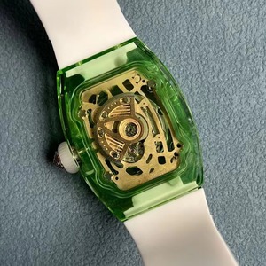 Montre mécanique automatique pour homme, style classique de designer, boîtier transparent de haute qualité, cristal vert, tourbillon, sport décontracté - Product Image 5