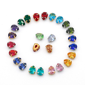 Strass en verre en forme de goutte, cousus main, avec base dorée, pour robes de mariée et accessoires de chaussures - Product Image 5