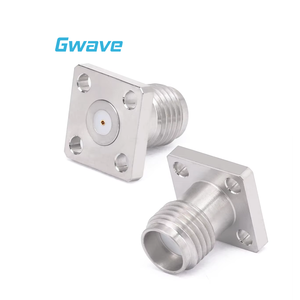 <span class=keywords><strong>SMA</strong></span> гнездовой соединитель, полевой сменный фланец с 4 отверстиями для PCB RF 6,35 мм, расстояние между отверстиями 0,30 мм, диаметр штифта, совместимый с DC-26.5GHz - Product Image 1