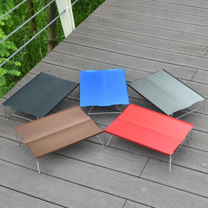 Mini mesa plegable de aleación de aluminio, base rectangular, mesa de pícnic para acampar al aire libre, portátil, ligera, azul, gris, naranja - Product Image 4
