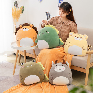 Almohada de Peluche de Dibujos Animados al por Mayor, Funda de Almohada de Animales del Bosque (Oso, Tigre, Vaca), Juguetes de Peluche Suaves, Manta para Aire Acondicionado, Cojín de Viaje - Product Image 2