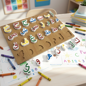 Giocattolo Educativo per Bambini, Puzzle Arabo Montessori, Tavola Alfabetica in Legno, Giochi di Apprendimento - Product Image 2