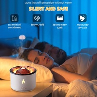 Portable Smart Volcanic Jellyfish Humidifier Defuser 360ml Ultrasonic Electric Flame Volcano Aroma Diffuseurs Avec Télécommande