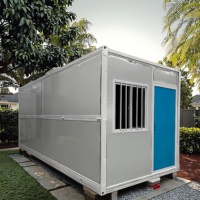 Maison conteneur d'emballage plat de luxe Maison préfabriquée mini conteneur pliable avec structure légère en acier