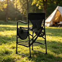 Nouvelle Arrivée : Chaise de Maquillage Pliante à Pieds Hauts, Chaise de Réalisateur avec Hauteur Augmentée, Chaise de Beauté avec Double Plateau et Appui-tête