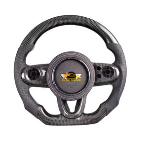 พวงมาลัยรถยนต์ทำจากคาร์บอนไฟเบอร์ประสิทธิภาพการเย็บสีขาวตัดกันพวงมาลัยสำหรับมินิ F55 F56คูเปอร์ - Product Image 1