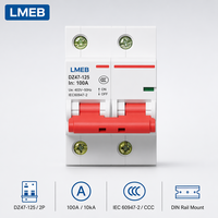 Pemutus Sirkuit Miniatur Liangkai DZ47s 3P 2-Pole 25A 6kA Kapasitas Pemutusan 230/400V Pemasangan Panel dengan Proteksi Li