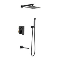 Robinet de douche à effet pluie mural laiton nickel brossé robinets dissimulés tête mitigeur eau chaude et froide pour salle de bain d'hôtel