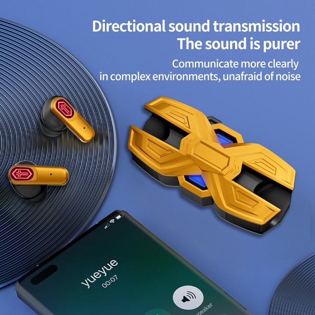 Mech Wind TWS In-Ear Gaming Earphones Digital Display JL IPX5 Waterproof Low Latency BT 5.4 Color Breathing Light for Gaming
