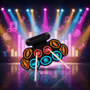 <span class=keywords><strong>Batterie</strong></span> électronique pliable USB, kit de pads de <span class=keywords><strong>batterie</strong></span> enroulables, 9 pads, haut-parleur intégré, alimentation par <span class=keywords><strong>batterie</strong></span> au lithium, jouet de <span class=keywords><strong>batterie</strong></span> de jazz - Product Image 2