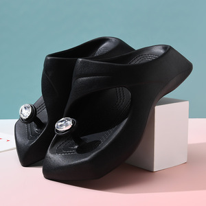 Guru – tongs à plateforme pour femmes, sandales d'été blanches à bout carré en EVA, chaussures de plage antidérapantes et respirantes - Product Image 2