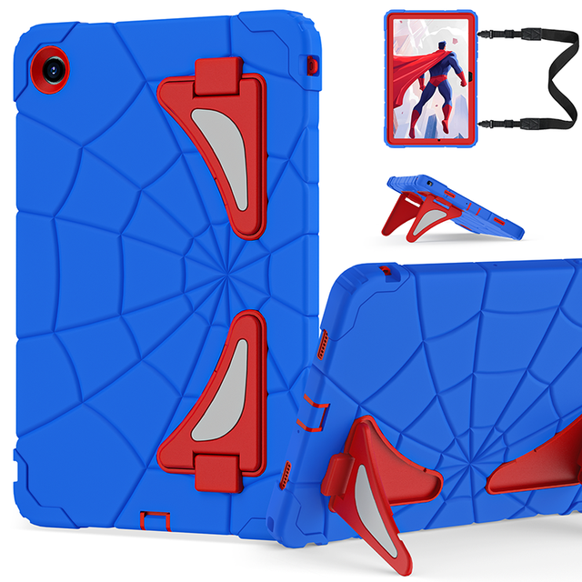 For Samsung Galaxy Tab A11 PLUS/A9 PLUS 11 Inch Kids Shockproof Silicone Tablet Cover Built in Shoulder Strap Folding Stand
