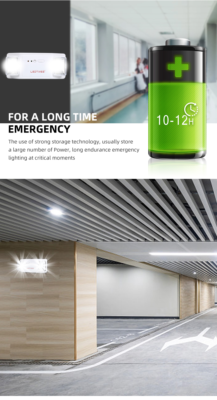ABS 600LM Adjustable Dual Heads Indoor SMD 4W Portable Rechargeable Led Emergency Lamp