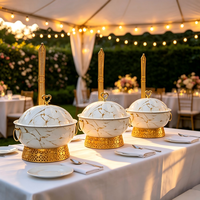 Chauffe-Plats Suspendus Blancs de Luxe Nouveau Design 8L pour Buffet, Restaurant et Fêtes – Réchaud Suspendu pour Dîner