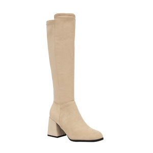 <span class=keywords><strong>Bottes</strong></span> de rue sexy pour femmes, mi-mollet, élastiques, à talon épais, pour l'hiver - Product Image 6