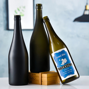 Nhà máy bán rỗng <span class=keywords><strong>Frosted</strong></span> Glass Champagne chai rượu vang Chai 750ml rõ ràng màu đen hổ phách Vòng - Product Image 5