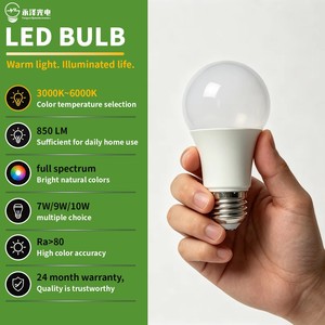 หลอดไฟ LED ทรงกลม A19 SMD ขั้ว E26 AC110~120V ไม่สามารถหรี่แสงได้ โคมไฟพลาสติก + ถ้วยอะลูมิเนียมเคลือบพลาสติก CRI Ra80 - Product Image 2