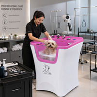 Baignoire Spa pour Animaux de Compagnie en Acrylique à Hydro-Massage Thérapeutique et Trempage Profond
