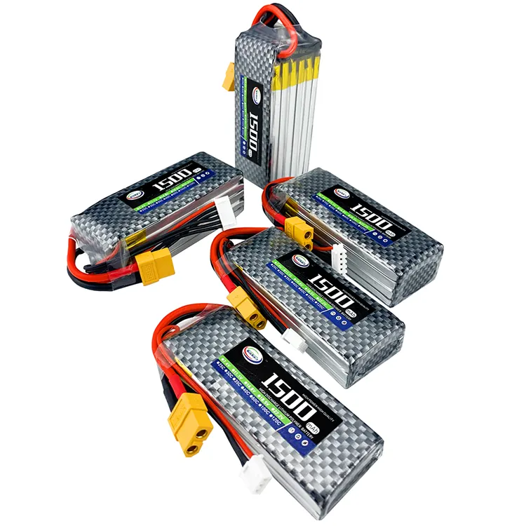 Lipoバッテリー2023卸売価格2S 3S 4S 5S 6S 7.4V 11.1V 14.8V 18.5V 22.2V 1500mAh T XT60 TRXRCパーツ付き