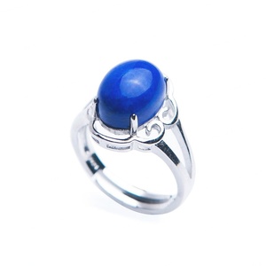 Anillos de Compromiso y Matrimonio de Plata de Ley S925 para Hombre, con Lapislázuli Azul y Baño de Rodio, Diseño Inspirado en Nepal, para Fiestas y Regalos - Product Image 4