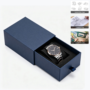 High-Quality Luxury Men's Watch Display <b>Box</b> with Custom Rigid Cardboard Drawer and Foam Insert - Product Image 1